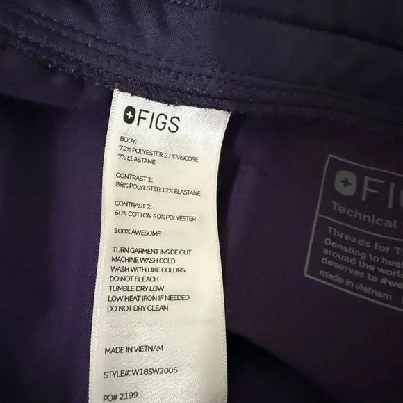 Figs Purple Shadow Set size Medium jogger pants - Picture 10 of 10